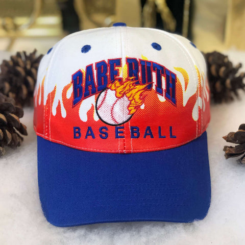 Vintage Babe Ruth Baseball On Fire Twill Snapback Hat