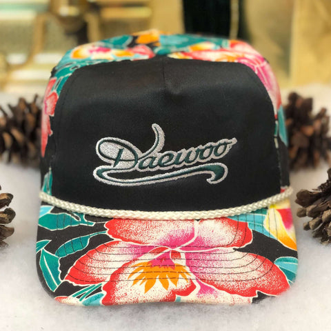 Vintage Daewoo Motors Floral All Over Print Snapback Hat