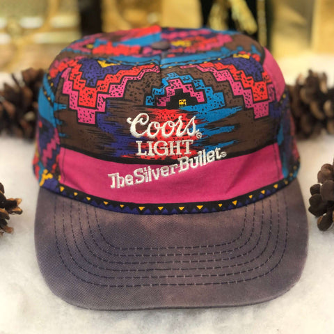 Vintage Coors Light The Silver Bullet Aztec Snapback Hat