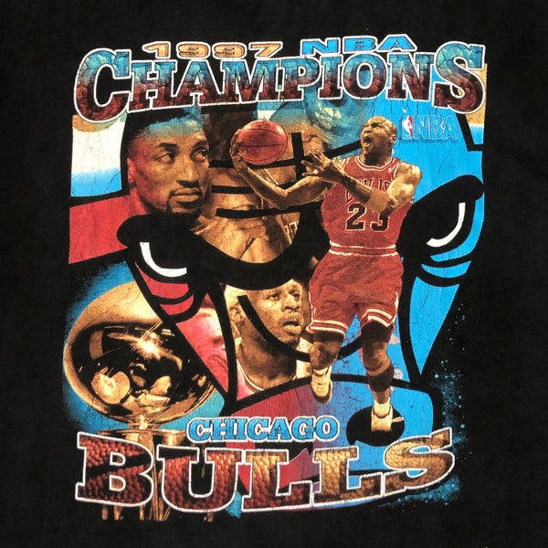 Vintage 1997 NBA Champions Chicago Bulls Rap Tee T-Shirt (XXL)