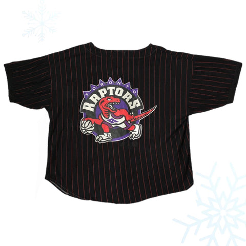 Vintage NBA Toronto Raptors Ravens Pinstripe Baseball Jersey Shirt (XL)