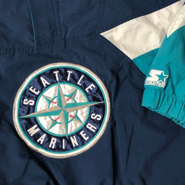 Vintage MLB Seattle Mariners Starter Pullover Windbreaker Jacket (XL)