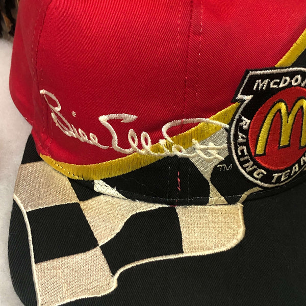 Vintage NASCAR Bill Elliott McDonald's Racing Checkered Flag Kudzu Twill Snapback Hat