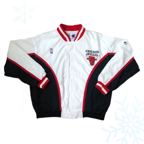 Vintage NBA Chicago Bulls Champion Warmup Shooting Shirt Jacket (XL)