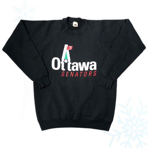 Vintage NHL Ottawa Senators Peace Tower Logo Crewneck Sweatshirt (XL)