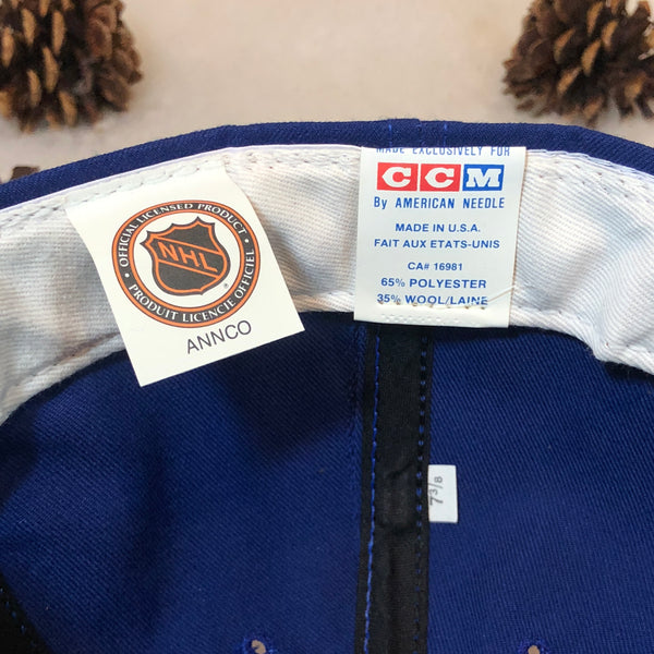 Vintage Deadstock NWT NHL New York Islanders CCM American Needle Wool Fitted Hat 7 3/8