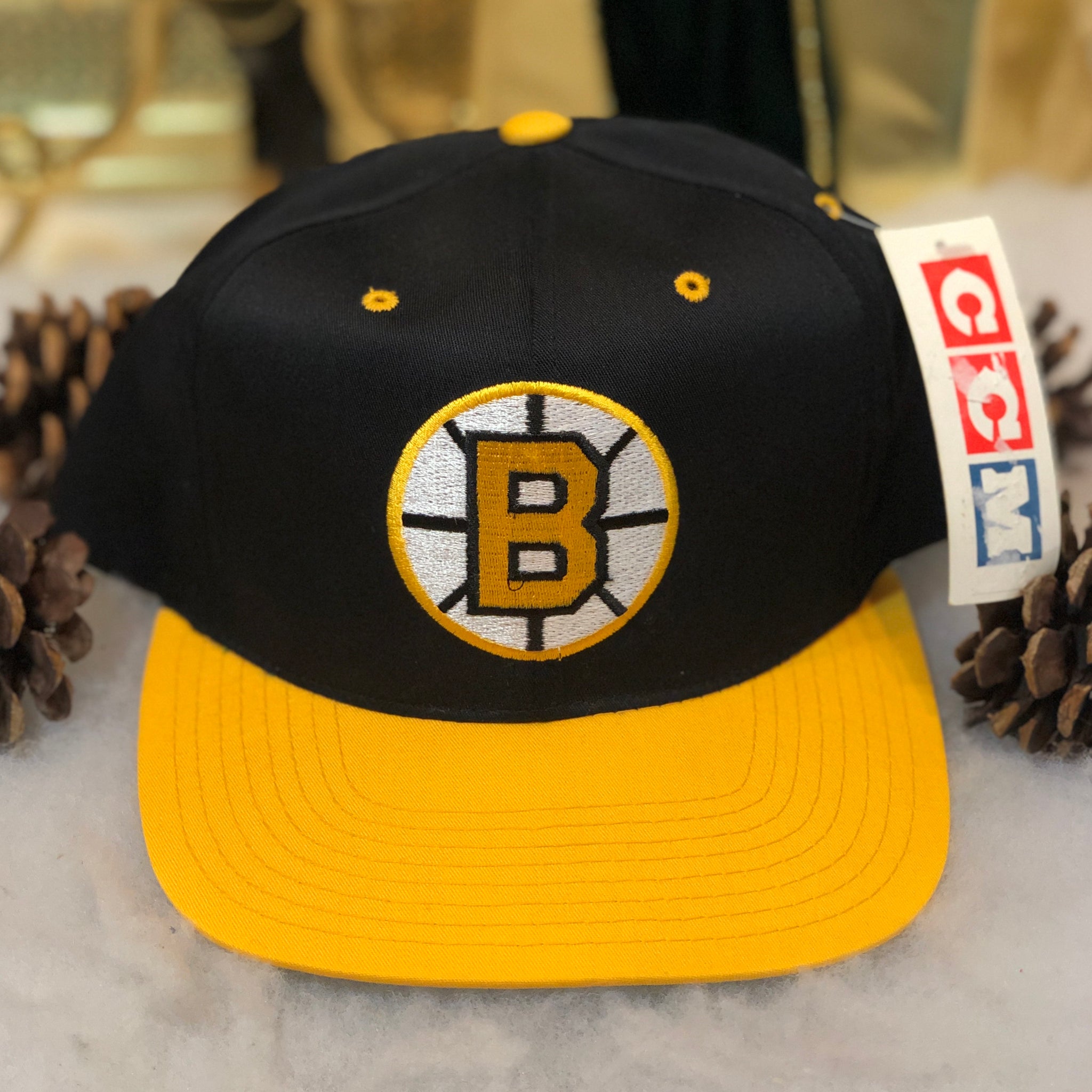 Vintage Deadstock NWT NHL Boston Bruins CCM American Needle Twill Snapback Hat