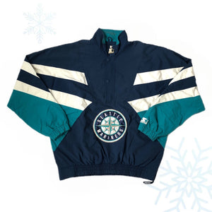 Vintage MLB Seattle Mariners Starter Pullover Windbreaker Jacket (XL)