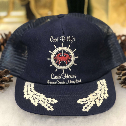 Vintage Captain Billy's Crab House Popes Creek Maryland Trucker Hat