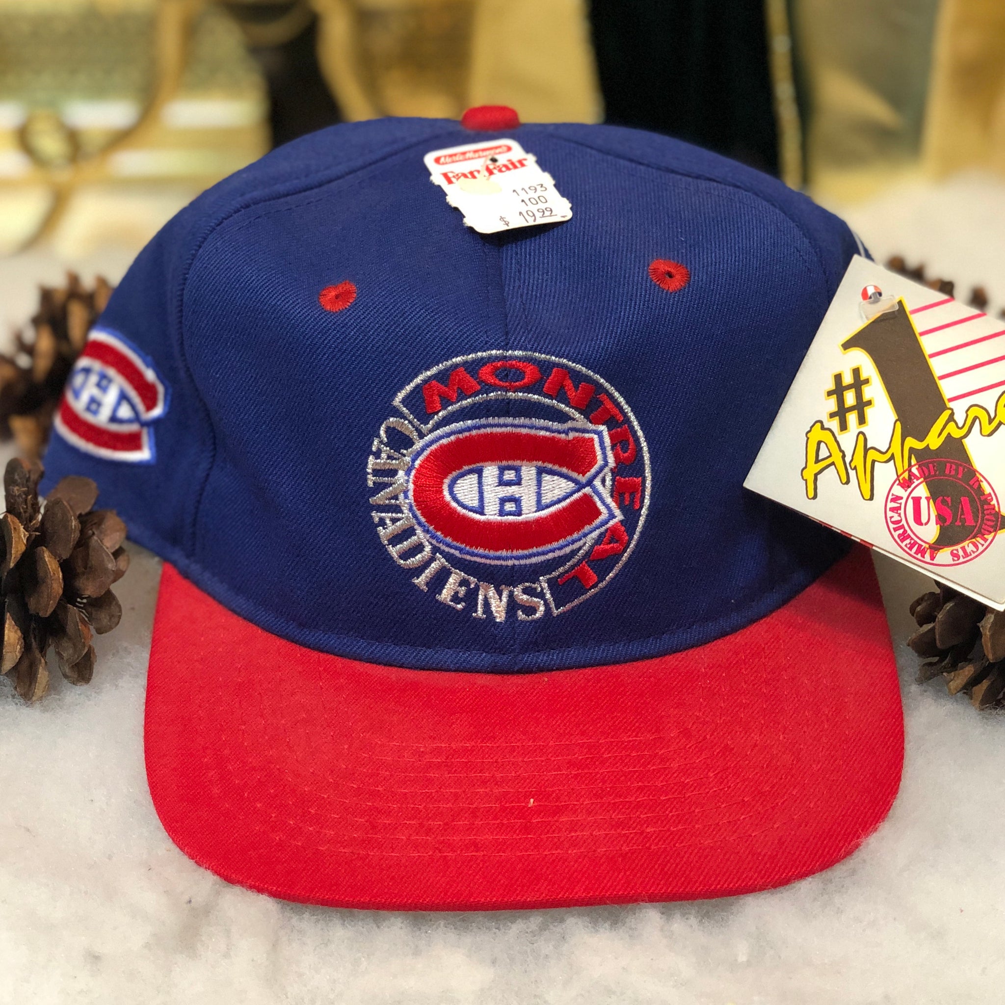Vintage Deadstock NWT NHL Montreal Canadiens #1 Apparel Wool Fitted Hat 7 1/4
