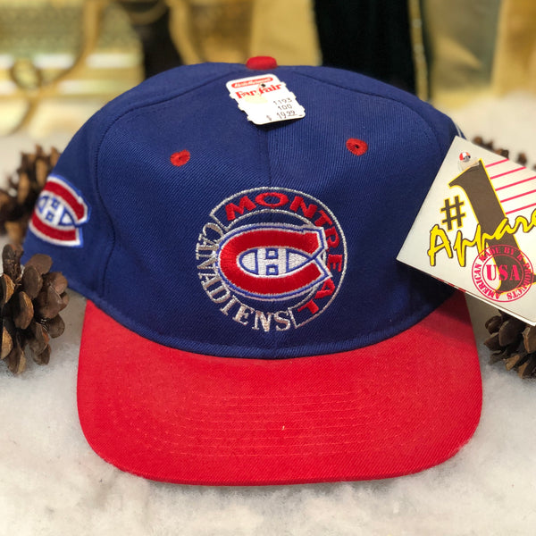 Vintage Deadstock NWT NHL Montreal Canadiens #1 Apparel Wool Fitted Hat 7 1/4