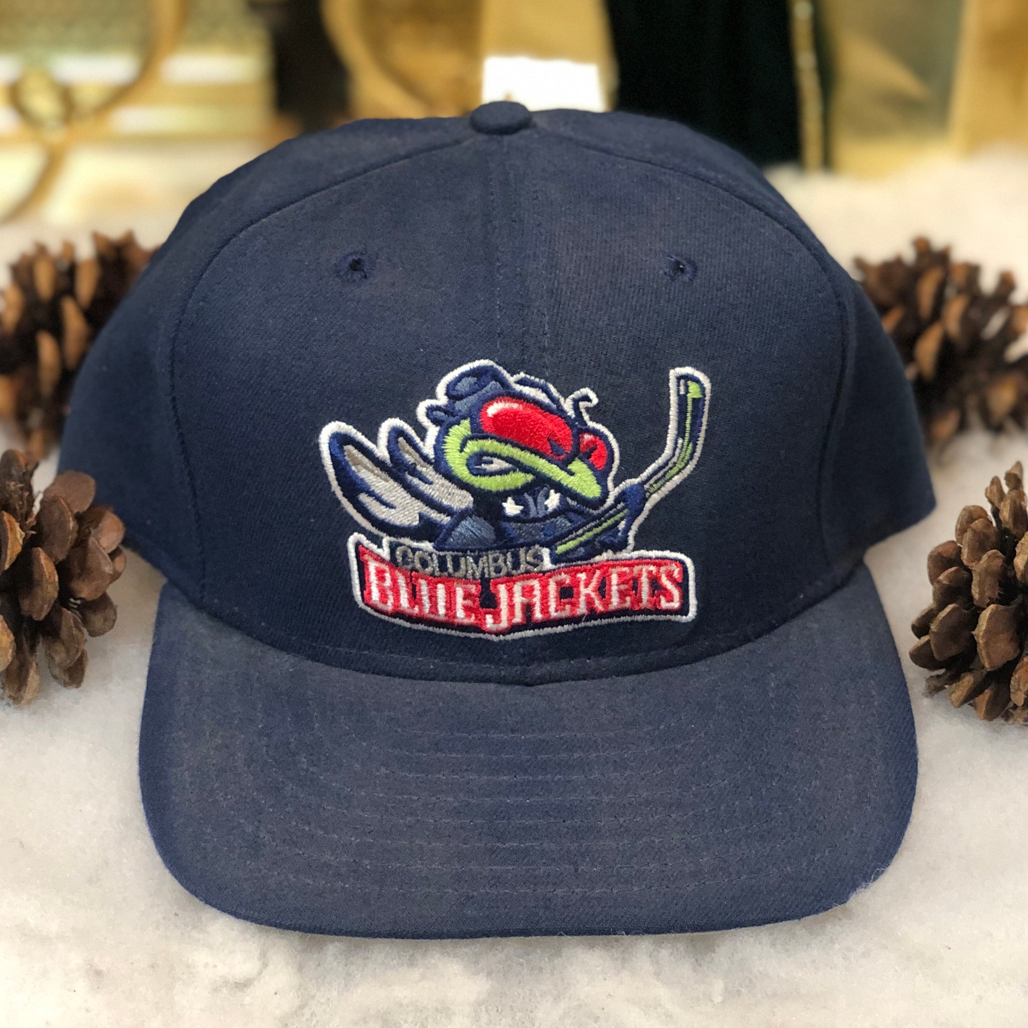 Vintage Deadstock NWT NHL Columbus Blue Jackets New Era Wool Snapback Hat