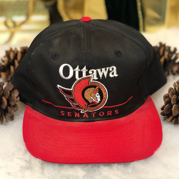 Vintage Deadstock NWOT NHL Ottawa Senators Twins Enterprise Bar Line Twill Snapback Hat