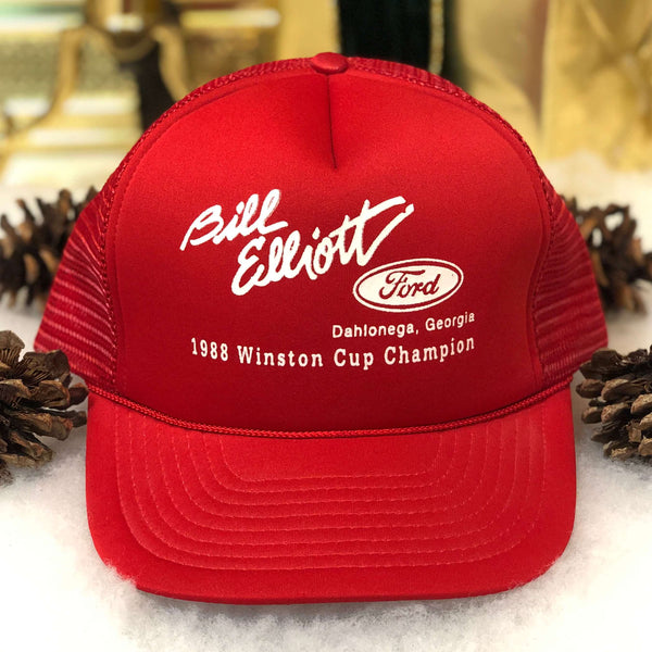 Vintage Deadstock NWOT 1988 NASCAR Winston Cup Champion Bill Elliott Ford Dahlonega Georgia Trucker Hat