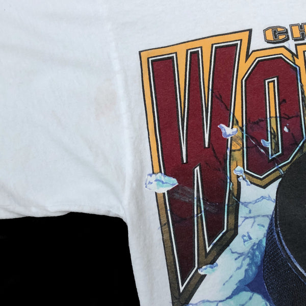 Vintage IHL Chicago Wolves "The Puck Stops Here" Big Ball Sports T-Shirt (M)