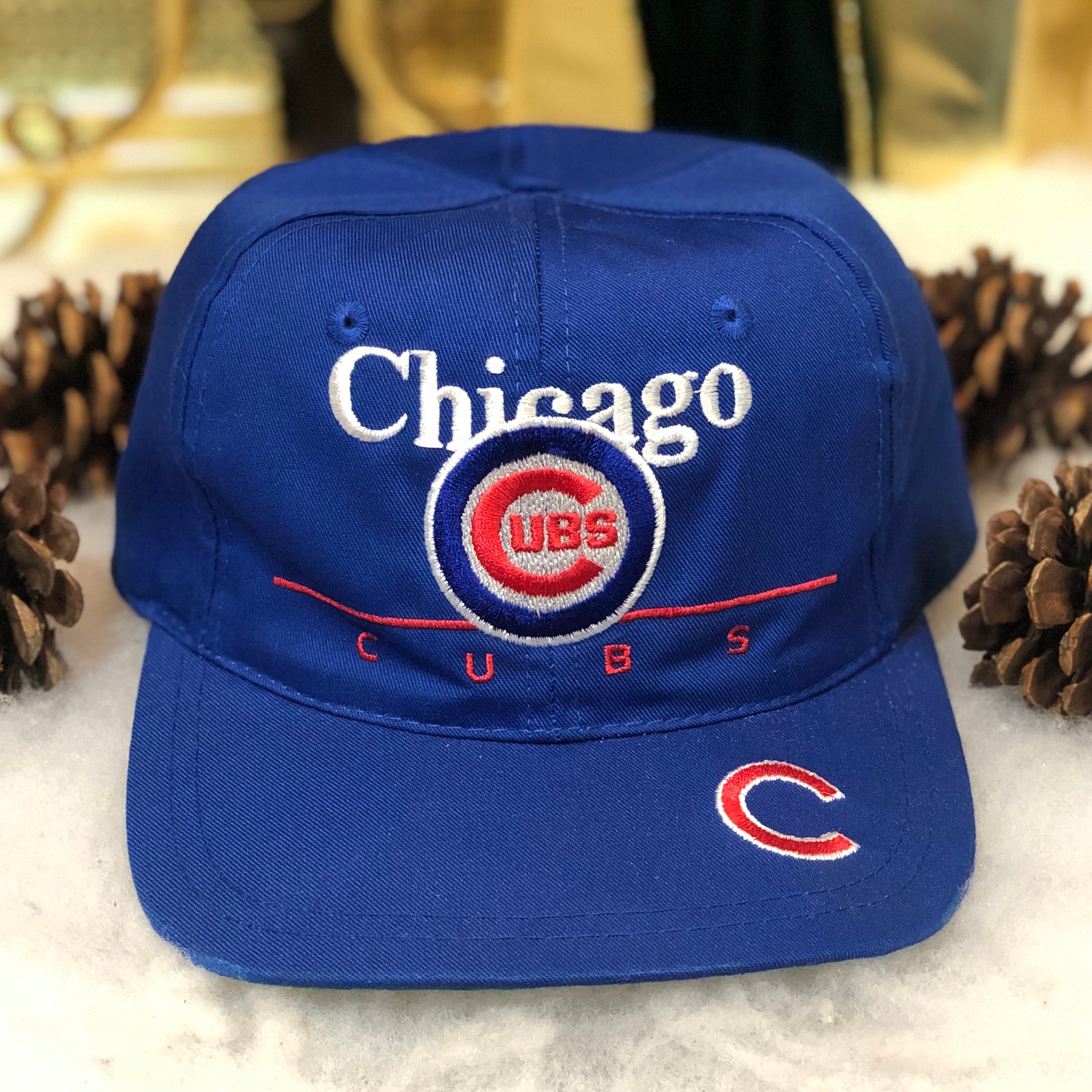 Vintage MLB Chicago Cubs Twins Enterprise Bar Line Twill Snapback Hat