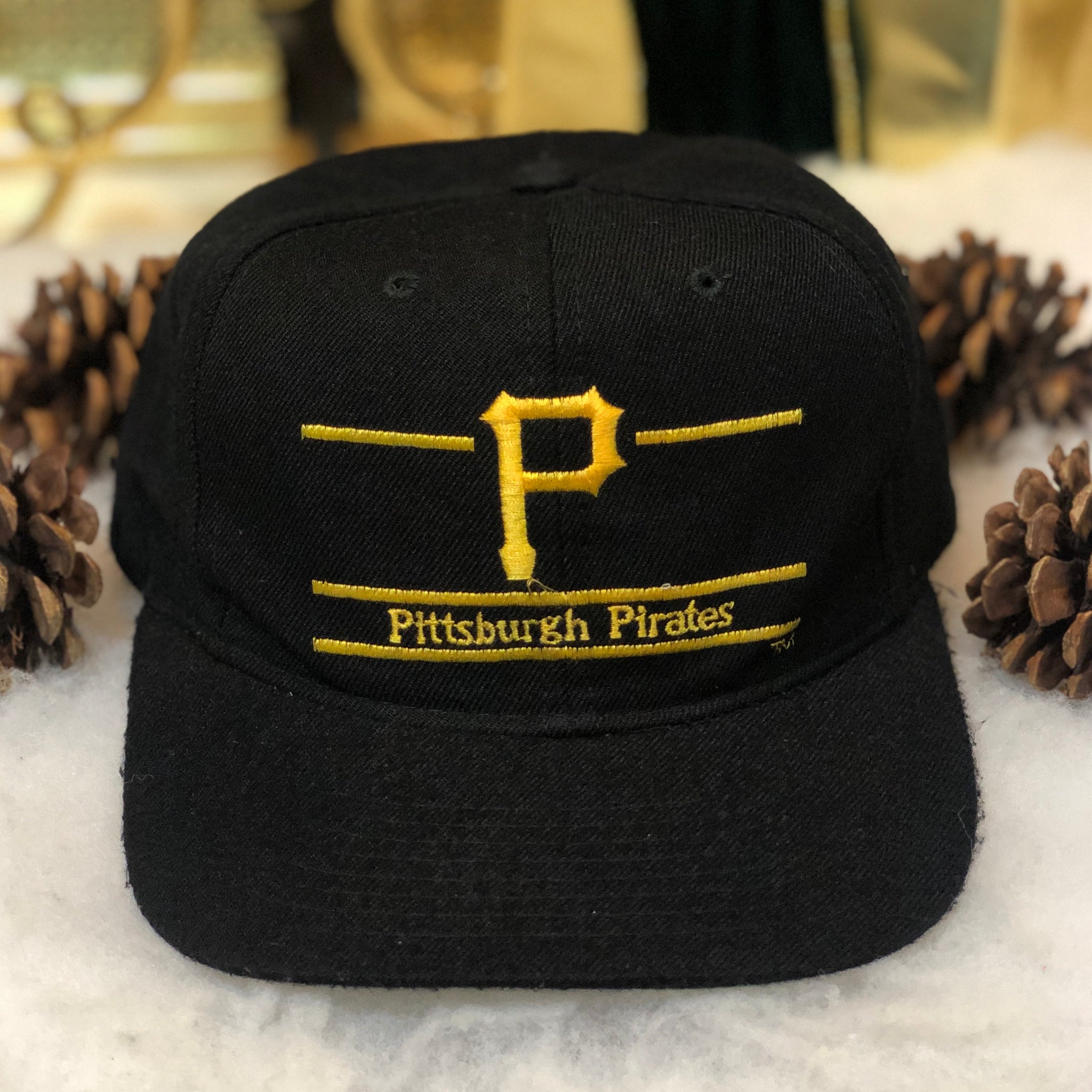 Vintage MLB Pittsburgh Pirates The Game Split Bar Wool Snapback Hat