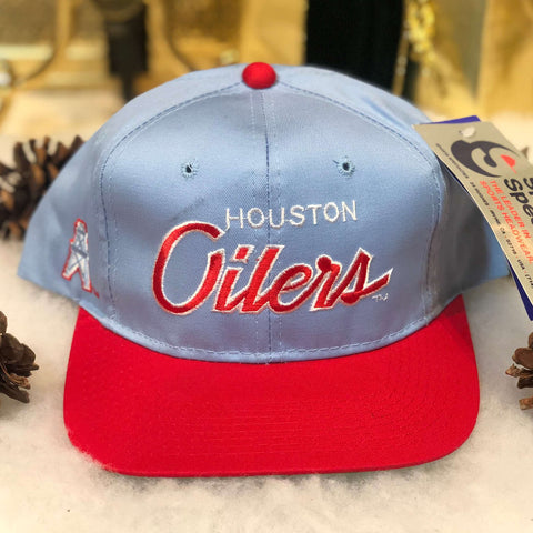 Vintage Deadstock NWT NFL Houston Oilers Sports Specialties Twill Script Snapback Hat