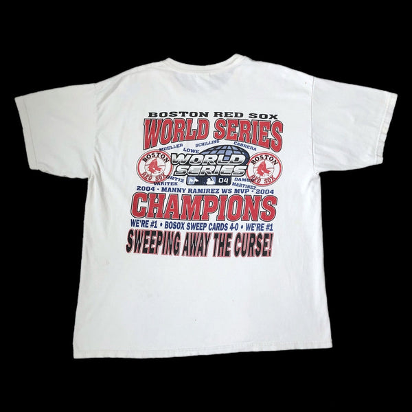 Vintage MLB Boston Red Sox 2004 World Series Champions Rap Tee T-Shirt (XL)