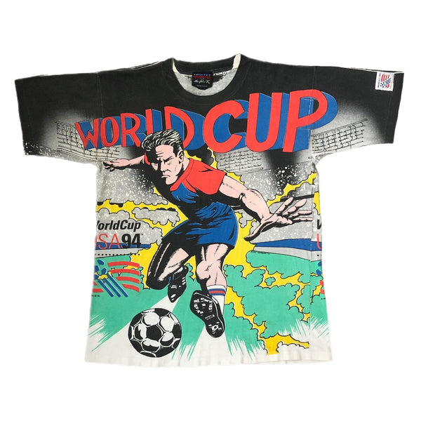 Vintage 1994 World Cup USA Magic Johnson T's All Over Print T-Shirt (M)