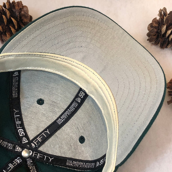 Vintage NCAA Tulane Green Wave New Era Wool Fitted Hat 7 3/8