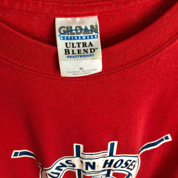 Vintage Guns N' Hoses Hockey Framingham Massachusetts Police Firemen T-Shirt (XL)