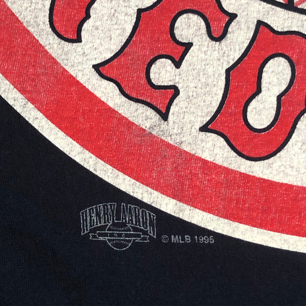 Vintage 1995 MLB Boston Red Sox Baseball Hank Aaron Magic Johnson T's T-Shirt (M)