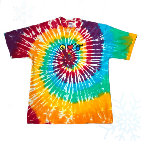 Peace, Love, And Cool As A Moose Maine Tie-Dye T-Shirt (XL)