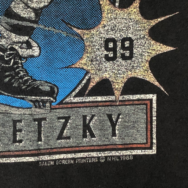 Vintage 1988 NHL Los Angeles Kings Wayne Gretzky Salem Sportswear Caricature T-Shirt (L)
