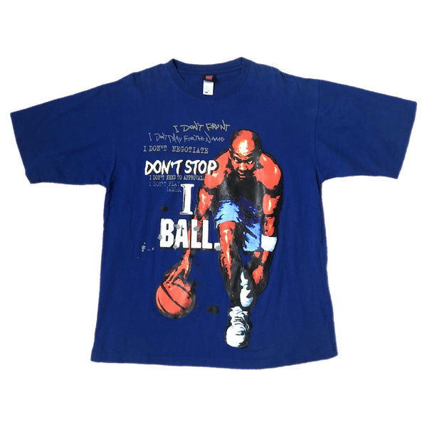 Vintage AND1 "I Ball" Streetball Stephon Marbury Basketball BoomX Jeans T-Shirt (L)