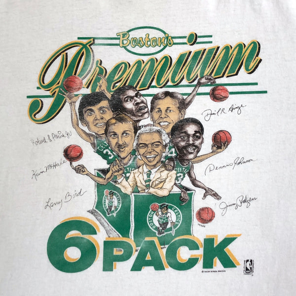 Vintage NBA Boston Celtics Salem Sportswear Premium 6 Pack Caricature T-Shirt (L)