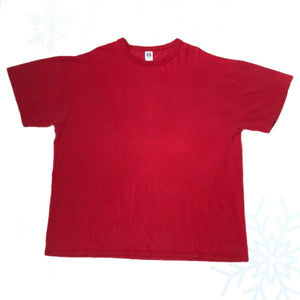 Vintage Russell Athletic Red Blank T-Shirt (XXL)