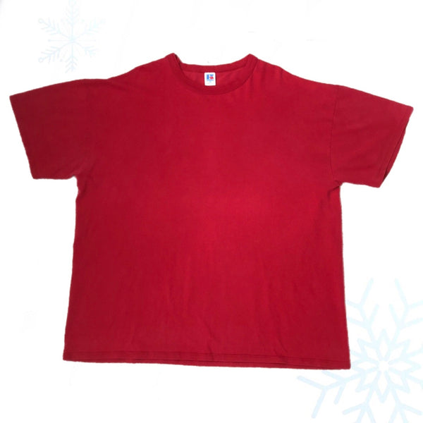 Vintage Russell Athletic Red Blank T-Shirt (XXL)