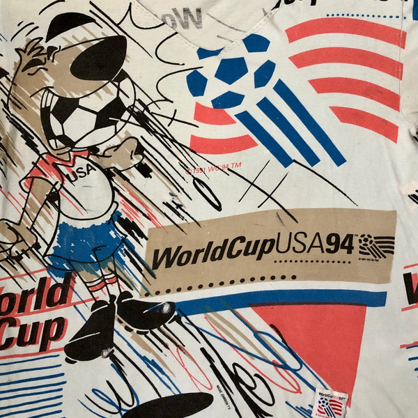 Vintage 1994 World Cup Striker Magic Johnson T's All Over Print T-Shirt (XL)