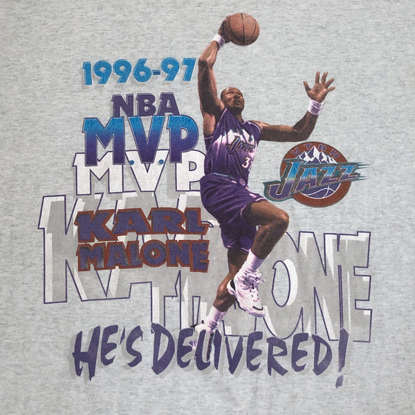Vintage NBA Utah Jazz Karl Malone 1996-97 MVP T-Shirt (XL)