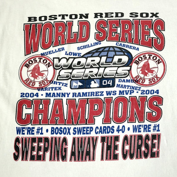 Vintage MLB Boston Red Sox 2004 World Series Champions Rap Tee T-Shirt (XL)