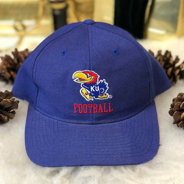 Vintage NCAA Kansas Jayhawks Football Champion Wool Snapback Hat