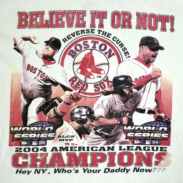 Vintage MLB Boston Red Sox 2004 World Series Champions Rap Tee T-Shirt (XL)