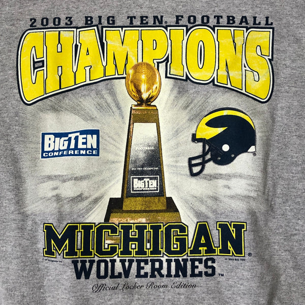 Vintage NCAA Michigan Wolverines 2003 Big Ten Football Champions Crewneck Sweatshirt (XXL)