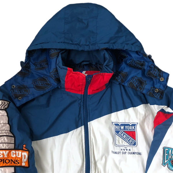 Vintage 1994 NHL Stanley Cup Champions New York Rangers Pro Player Puffer Jacket (L)