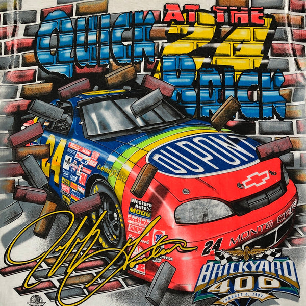 Vintage Deadstock NWOT NASCAR Jeff Gordon 1997 Brickyard 400 All Over Print AOP T-Shirt (M)