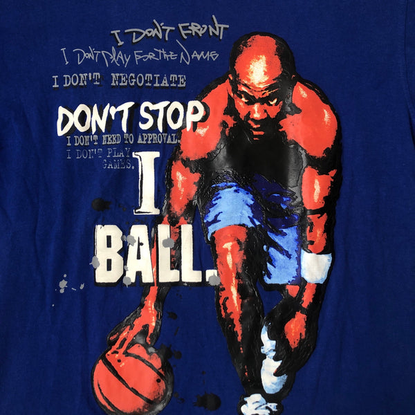Vintage AND1 "I Ball" Streetball Stephon Marbury Basketball BoomX Jeans T-Shirt (L)