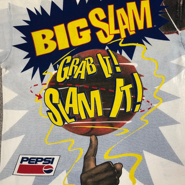 Vintage Shaq Shaquille O’Neal Pepsi Big Slam All Over Print T-Shirt (L)