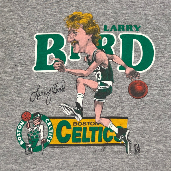 Vintage NBA Boston Celtics Larry Bird Salem Sportswear Caricature T-Shirt (M)