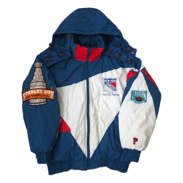 Vintage 1994 NHL Stanley Cup Champions New York Rangers Pro Player Puffer Jacket (L)
