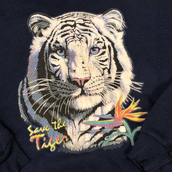 Vintage Save the Tiger Wildlife Nature Crewneck Sweatshirt (L)