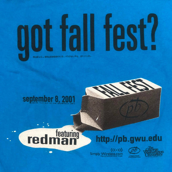Vintage 2001 George Washington University Fall Fest Redman Hip Hop Rap T-Shirt (L)