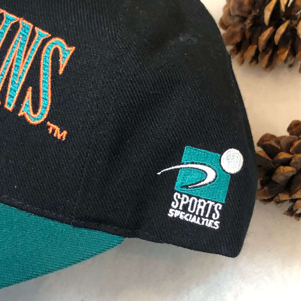 Vintage NFL Miami Dolphins Sports Specialites Black Laser Snapback Hat