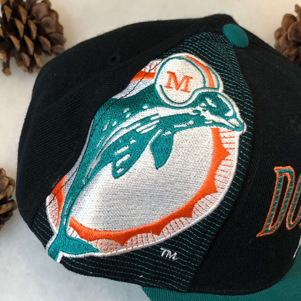 Vintage NFL Miami Dolphins Sports Specialites Black Laser Snapback Hat