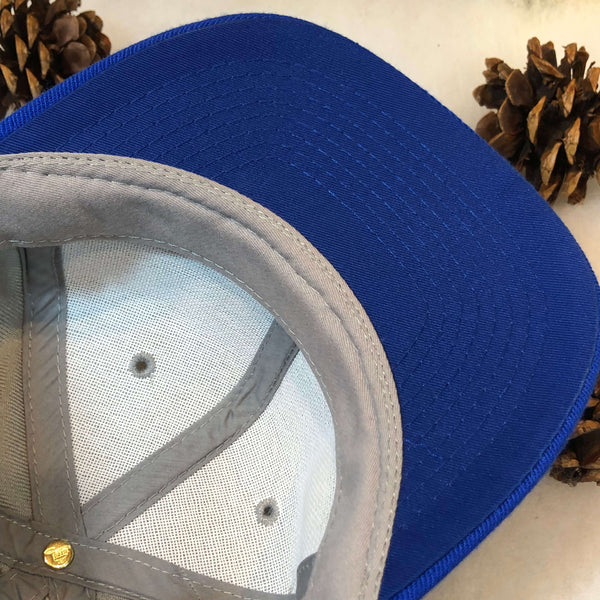 Vintage Deadstock NWOT Gray Blue Blank Wool Rece Snapback Hat